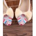 Retro Pink Embroideried Tassel Cotton Fabric Flat Shoes For Women