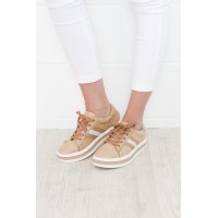 Pepe Camel Stripe Leather Sneaker